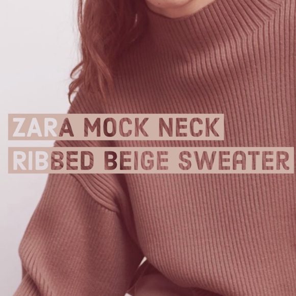 ZARA Mock Neck Ribbed Sweater - Picture 2 of 6